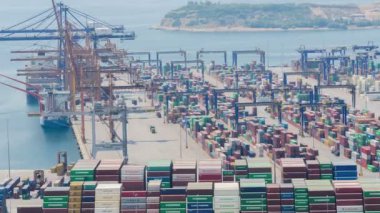 Sanayi kargo liman Üstten Görünüm 