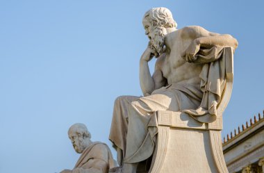 Yunan bilim adamları Sokrates ve Platon