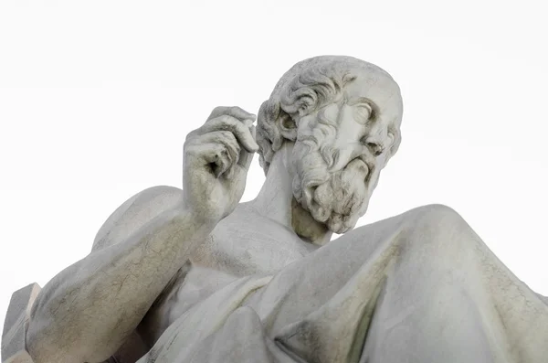 Estatua de mármol del filósofo griego Platón sobre blanco —  Fotos de Stock