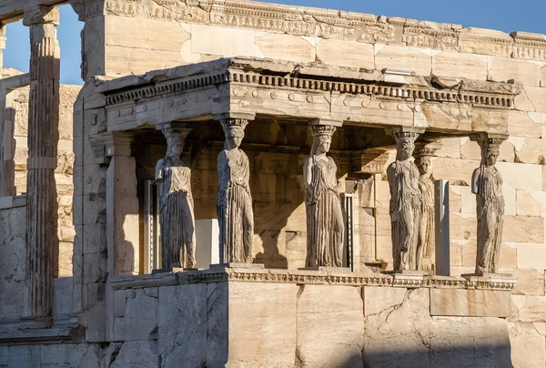 Caryatides Akropol ateński Obrazek Stockowy