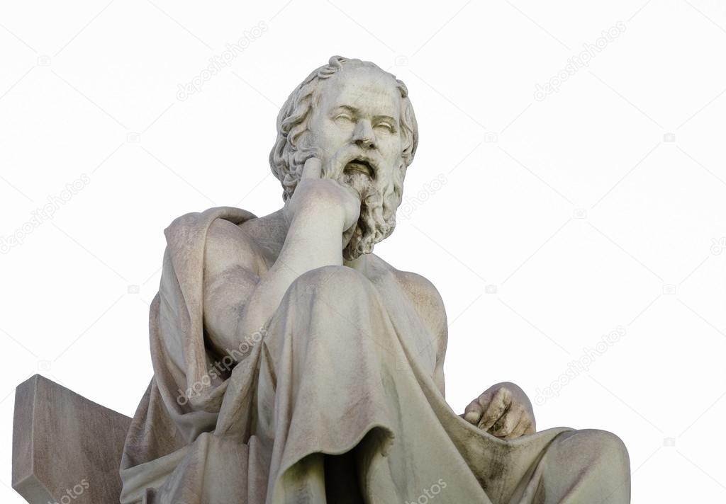 Statue of the Philosopher Socrates on white