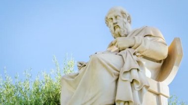 Antik Yunan filozofu Platon zaman atlamalı Mermer heykel