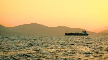 Endüstriyel Tanker sıvılaştırılmış gaz kıyıdan Sunset View