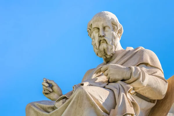 Γκρο πλαν μαρμάρινο άγαλμα του μεγάλου Έλληνα φιλοσόφου Πλάτωνα. Royalty Free Εικόνες Αρχείου