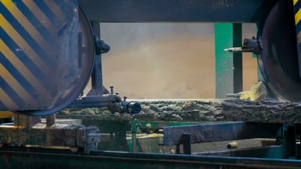 Cortar la máquina de madera en el taller de carpintería de la fábrica de muebles . — Vídeos de Stock