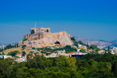 Şehir Atina şehir merkezinde Akropolis ile.