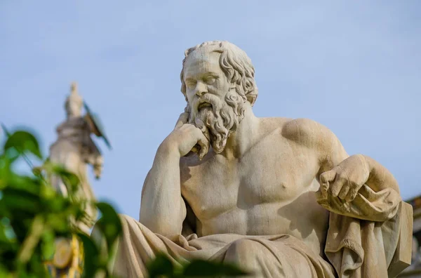 Nahaufnahme Einer Marmorstatue Des Größten Philosophen Des Antiken Griechenlands Sokrates — Stockfoto