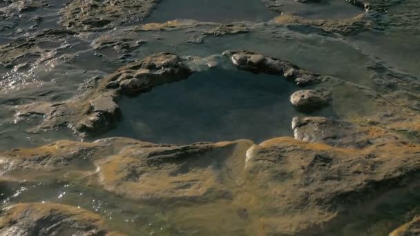 Închideți Baia Minerală Fierbinte Plajă Stațiune Mișcare Lentă — Videoclip de stoc