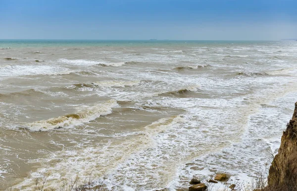 Vista Abstracta Desde Acantilado Hasta Mar Furioso — Foto de Stock