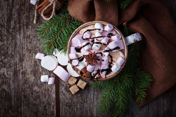 Hot chocolate with marshmallow — Stock Photo, Image