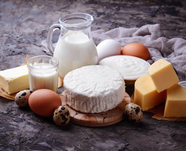 Süt, süzme peynir, ekşi krema, tereyağı, yumurta