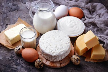 Süt, süzme peynir, ekşi krema, tereyağı, yumurta
