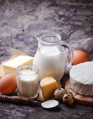 Süt, süzme peynir, ekşi krema, tereyağı, yumurta