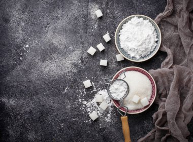 Şeker ve toz beton zemin üzerine