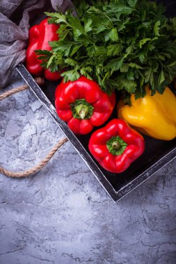 Taze olgun Bulgar biber 