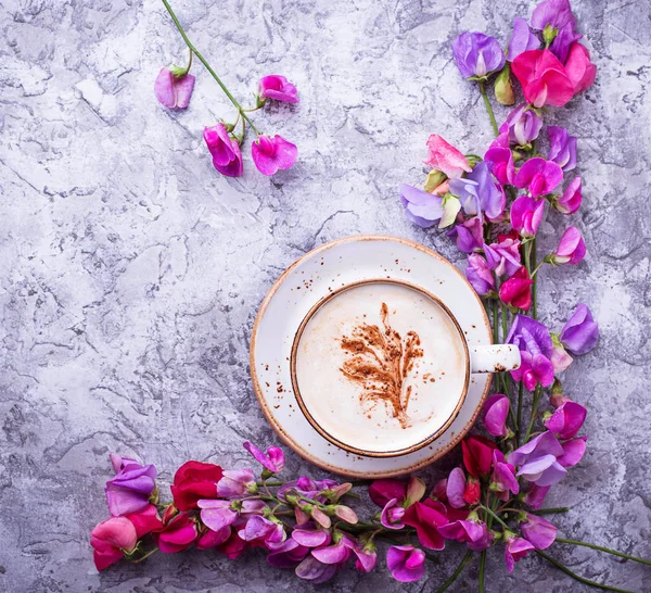 Coffee and flowers