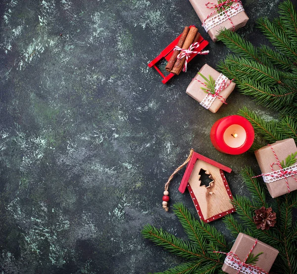 Fondo navideño festivo. Vista superior — Foto de Stock