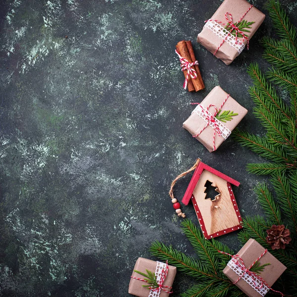 Fondo navideño festivo. Vista superior — Foto de Stock