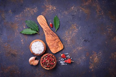 Otlar ve baharatlar. Mutfak arka plan