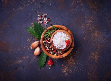 Otlar ve baharatlar. Mutfak arka plan