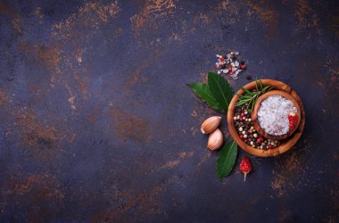 Otlar ve baharatlar. Mutfak arka plan