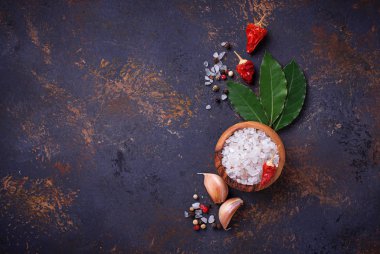 Otlar ve baharatlar. Mutfak arka plan