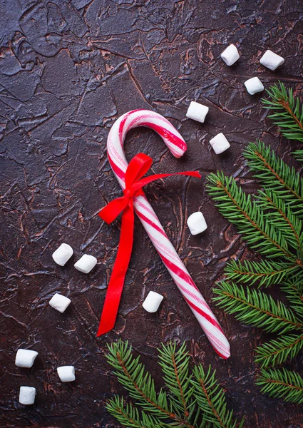 Bastoncino alla menta piperita. Natale sfondo festivo — Foto Stock