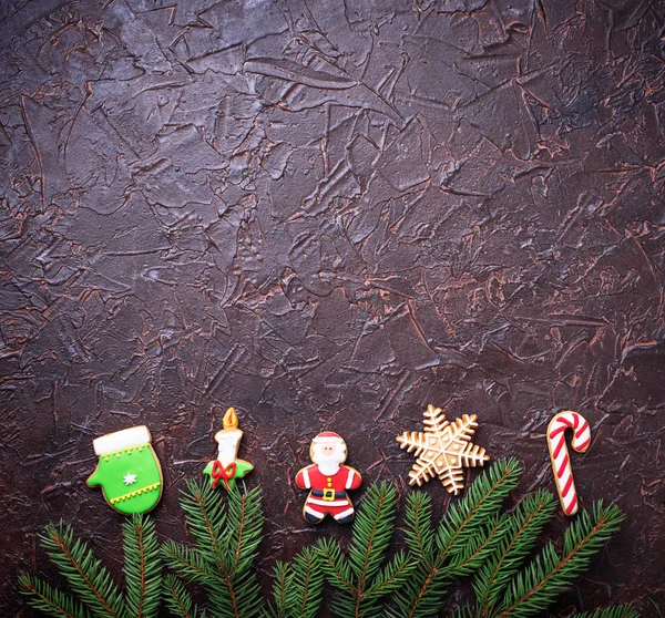 Galletas de jengibre de Navidad. Fondo festivo — Foto de Stock