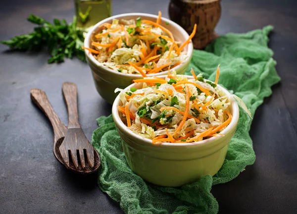 Salad with Chinese cabbage and carrot — Stock Photo, Image