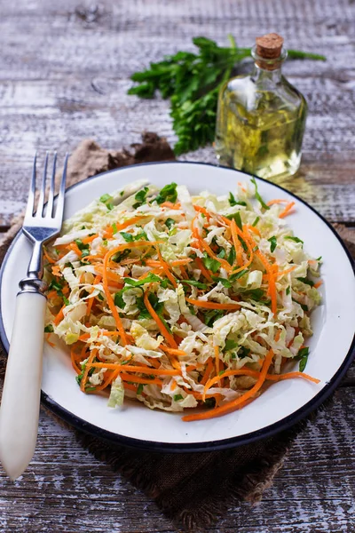 Salad with Chinese cabbage and carrot — Stock Photo, Image