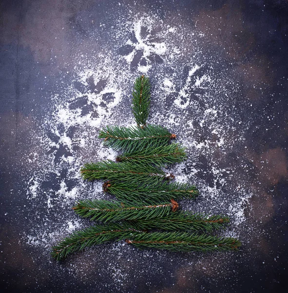 Albero di Natale da rami di abete — Foto Stock