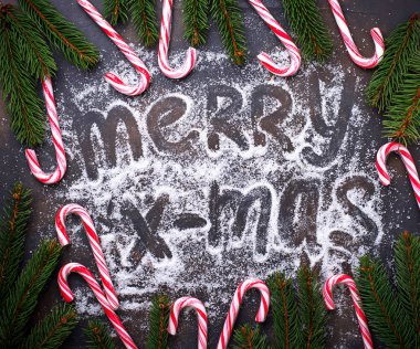 şeker kamışı ile Noel arka plan