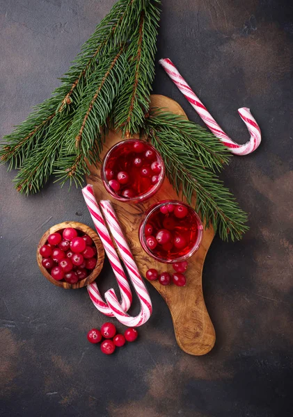 Cranberry drink and fresh berries. — Stock Photo, Image