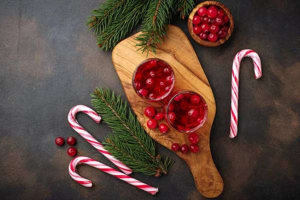 Cranberry drink and fresh berries. — Stock Photo, Image