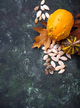 ham ve kavrulmuş kabak çekirdeği. 