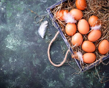kutusunda çiğ tavuk yumurta