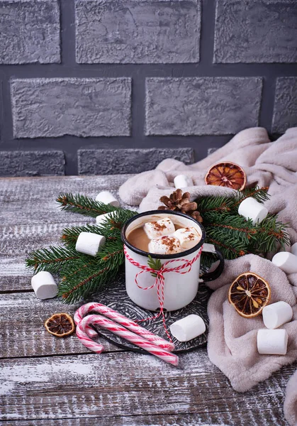 Homemade hot chocolate or cocoa drink — Stock Photo, Image