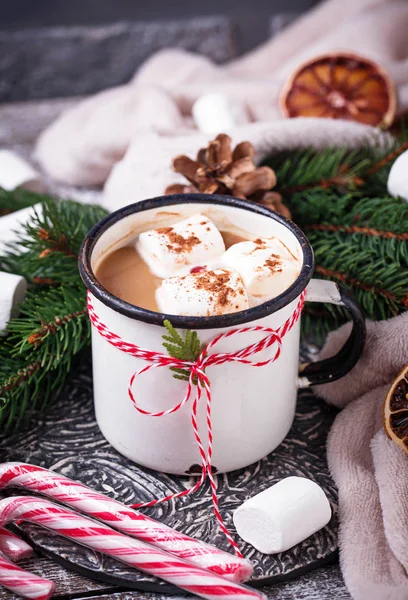 Homemade hot chocolate or cocoa drink — Stock Photo, Image