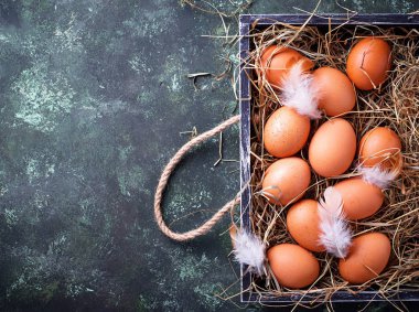 kutusunda çiğ tavuk yumurta