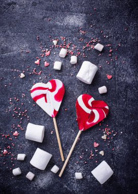 Sevgililer günü kalpleri ve tatlılar ile arka plan