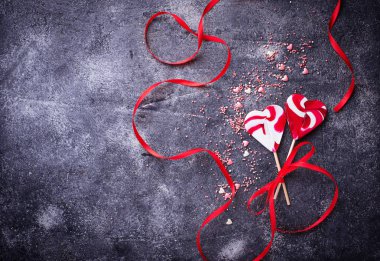 Sevgililer günü kalpleri ve tatlılar ile arka plan