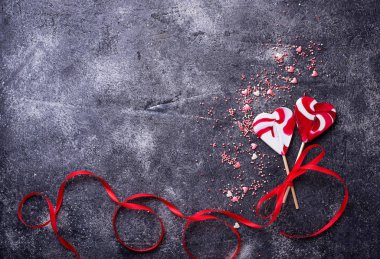 Sevgililer günü kalpleri ve tatlılar ile arka plan