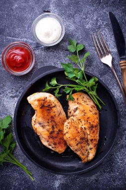 Izgara tavuk göğsü veya fileto demir Pan