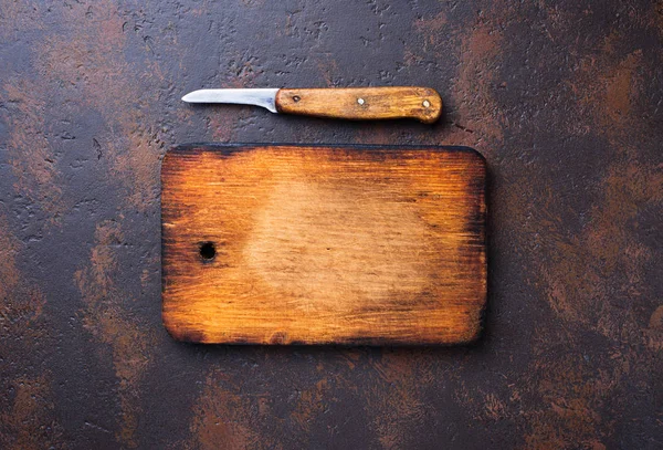 Pusty vintage krojenia i nóż — Zdjęcie stockowe