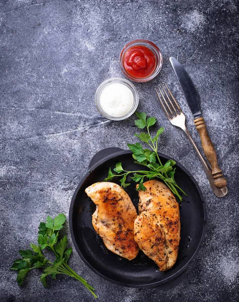 Izgara tavuk göğsü veya fileto demir Pan