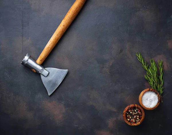 Butchers axe for meat and spices. — Stock Photo, Image
