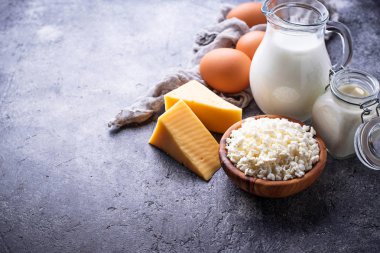 Çeşitli süt ürünleri ürün yelpazesine.