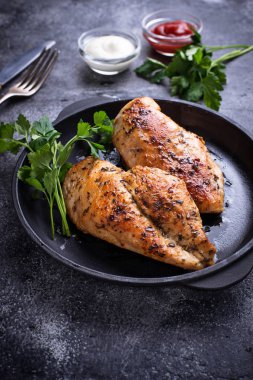 Izgara tavuk göğsü veya fileto demir Pan