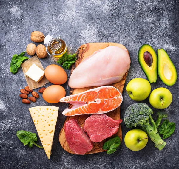 Healthy low carbs products. Ketogenic diet. Stock Photo