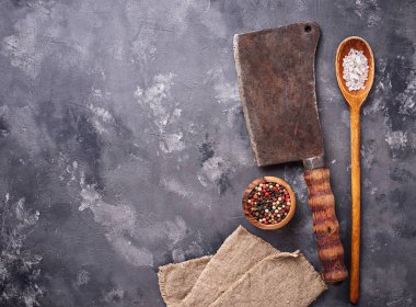 Kasapların vintage bıçağıyla baharat 